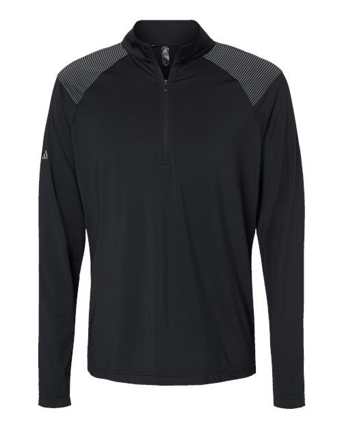Men's Ultimate365 Lightweight Shoulder Stripe Quarter-Zip Pullover — Black
